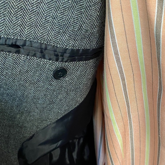 Gap Men's Blazer Large Herringbone Wool Blend Jacket 2 Button Sport Coat 42-44 - Picture 14 of 15